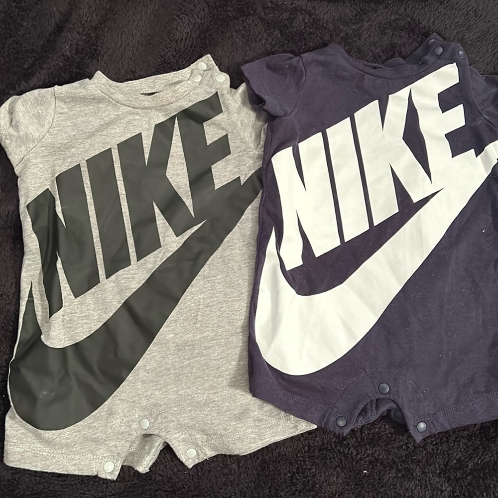 (2) 3M Nike short rompers